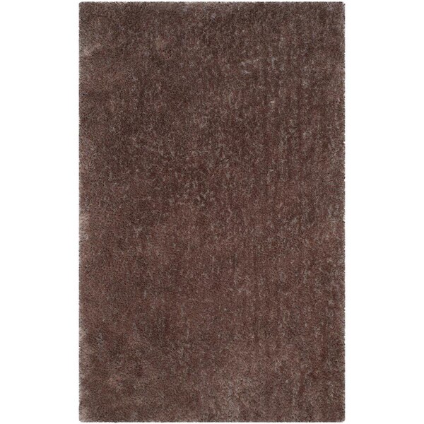Flowers First 3 x 5 ft. Luxe Shag Hand Tufted Rug, Brown - Small Rectangle FL1909656 - main